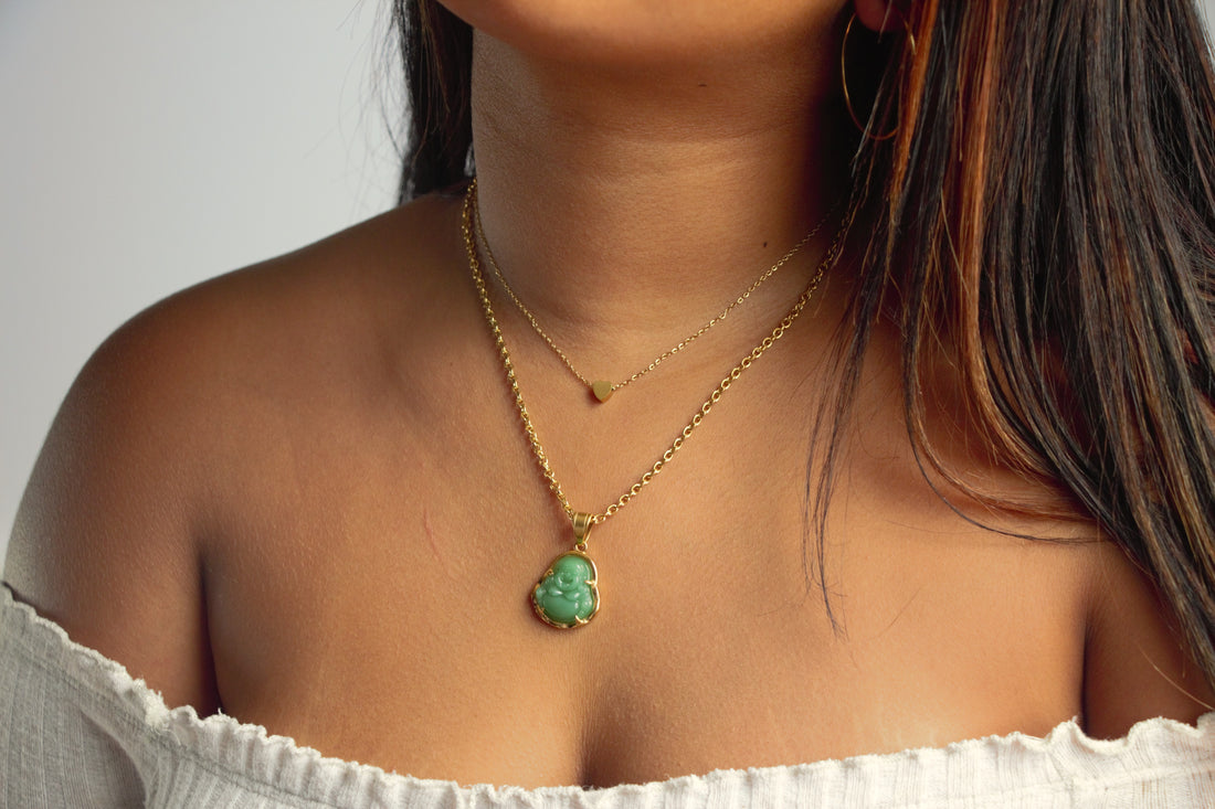 Mini Laughing Jade Buddha Necklace - Sage Boutique✨