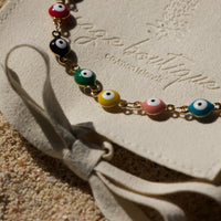 Rainbow Evil Eye Anklet - Sage Boutique✨