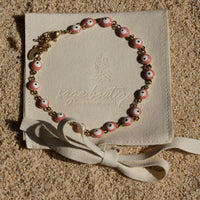 Peach Evil Eye Anklet - Sage Boutique✨