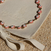Peach Evil Eye Anklet - Sage Boutique✨