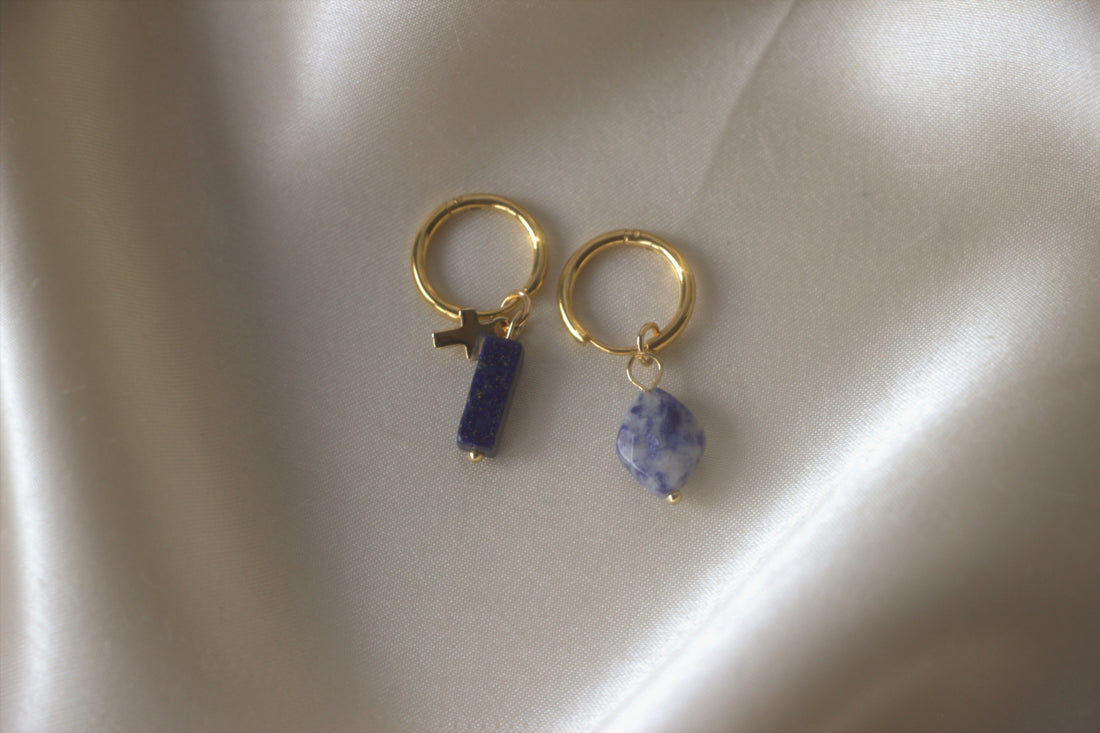 Lapis Lazuli + Sodalite Hoops