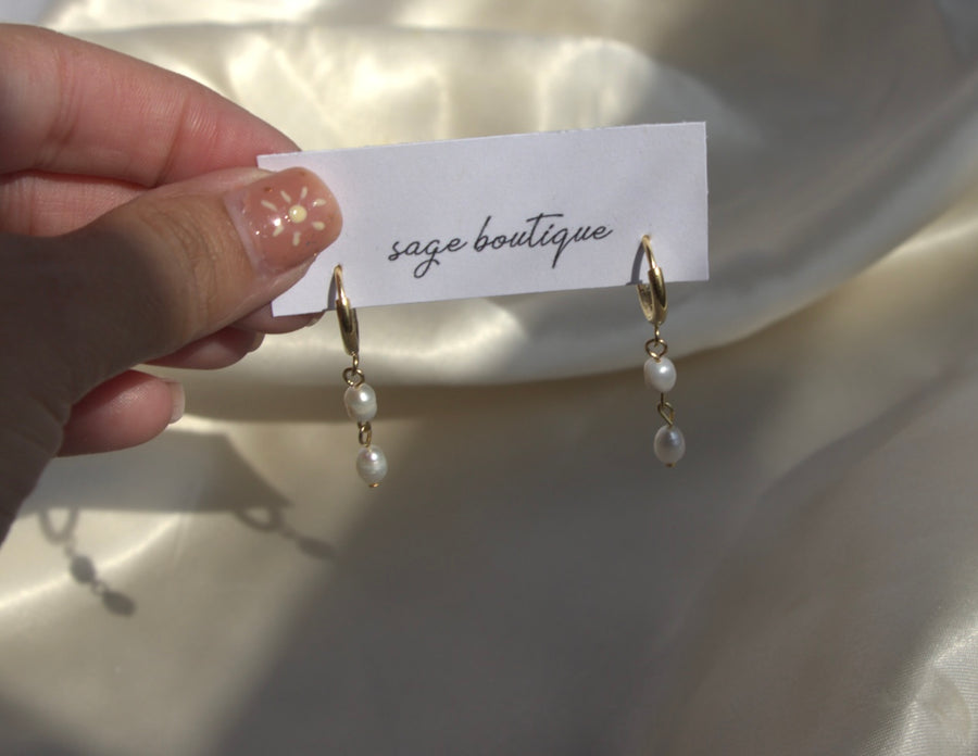 Dainty Pearl Drop Earrings