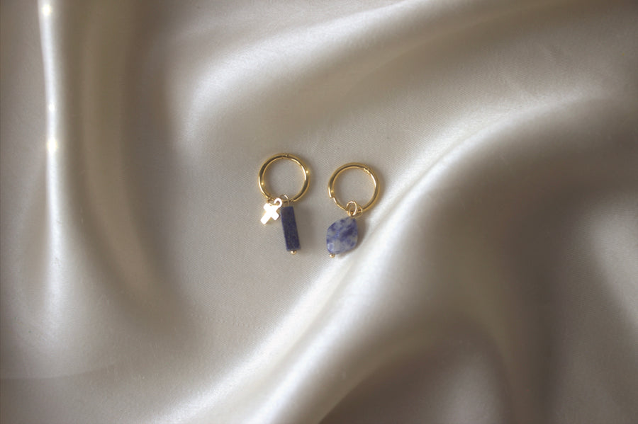 Lapis Lazuli + Sodalite Hoops