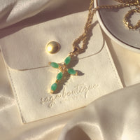 Bright Jade Cross Necklace