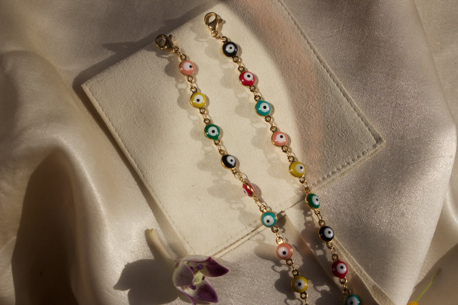 Evil Eye Necklace * Labradorite, Moonstone or Copper Turquoise * Gold –  ByCila, Inc