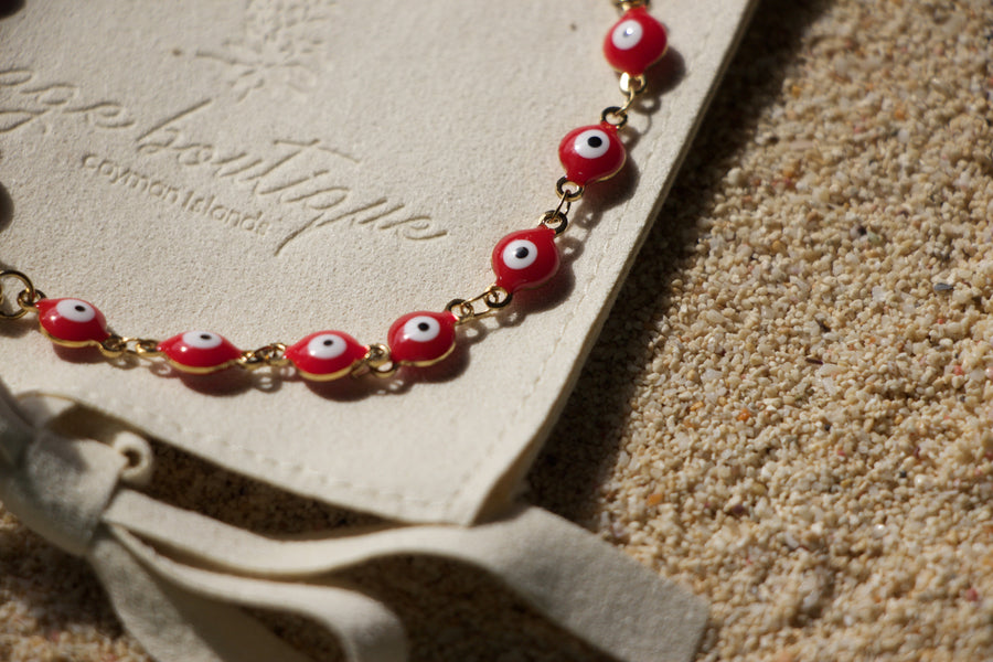 Red Evil Eye Anklet - Sage Boutique✨